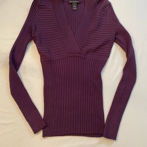 INC International Concepts purple ribbed sweater. M